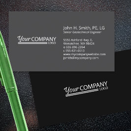 Cartão De Visita Carvão preto mínimo, profissional, de 2 tons