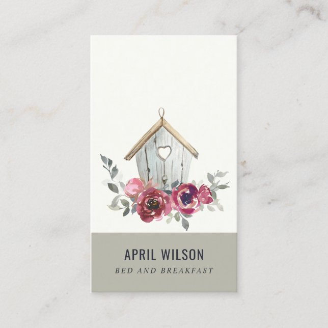 CARTÃO DE VISITA CASA DA MADEIRA FLORAL DE ROSAS VERMELHAS DE GALIN (Frente)