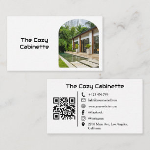 Cartão De Visita Casa de Hóspedes Moderna Código QR de Aluguel de F