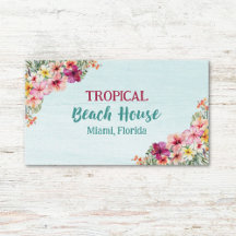 Casa de Praia Floral Tropical Rosa Aquarela
