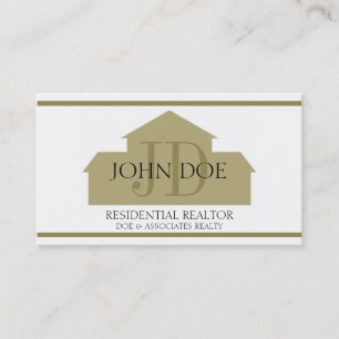 Cartão De Visita Casa Dourado W/W do corretor de imóveis