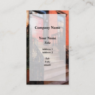 Cartão De Visita Casa estilo Brownstone do Greenwich Village com Po