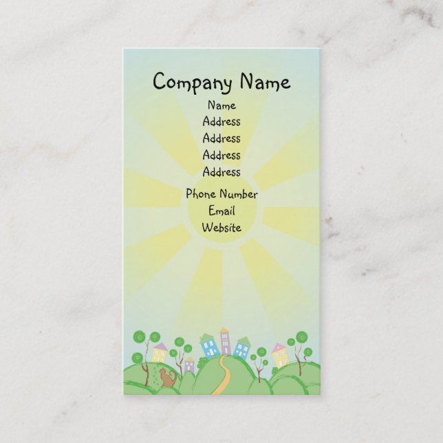 Cartão De Visita Casa movente bonito do gato e da casa (Frente)