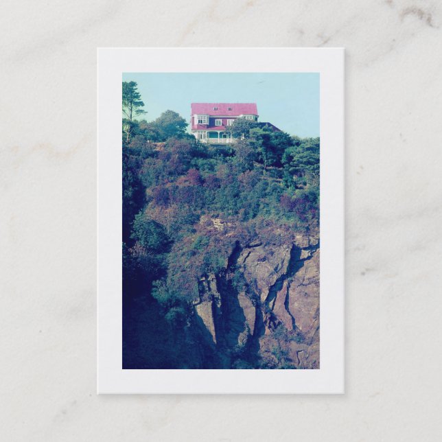 Cartão De Visita Casa num Cliff - Bordado (Frente)