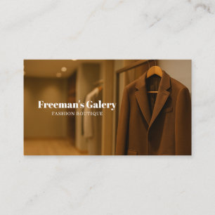 Cartão De Visita Casaco castanho na moda Boutique