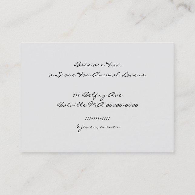 Cartão De Visita Casal Bat em uma Data (Verso)