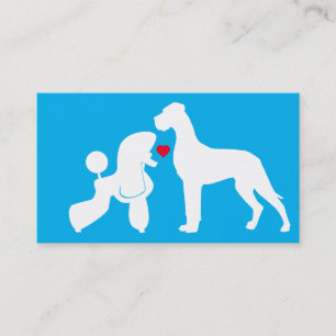 Cartão De Visita Casal de Poodle e Great Dane