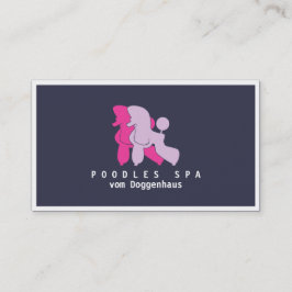 Cartão De Visita Casal de Poodle Rosa e Rosa