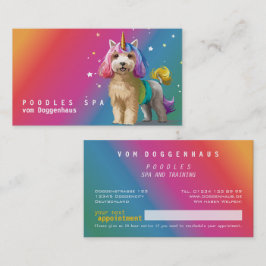 Cartão de Visita Casal de Poodles Rosa e Rosado
