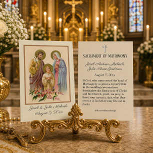 Cartão De Visita Casamento Católico Favor Santa Família Santa Sagra
