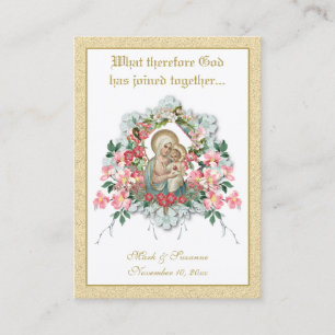 Cartão De Visita Casamento Católico Favor Virgem Maria Jesus Santa