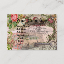 Cartão De Visita Casamento Elegante Vintage Antigo Casamento Antigo