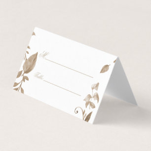 Cartão De Visita Casamento Floral Rustic Watercolor Dourado Burgund