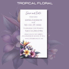 Cartão De Visita Casamento Floral Tropical - Salve a data -