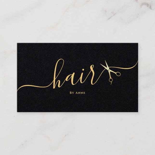 Cartão De Visita Casamento Hairstylist Elegante (Frente)