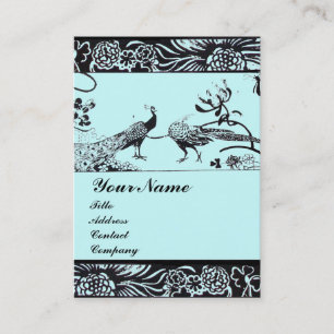 Cartão De Visita CASAMENTO POMBOS DE AMOR MONOGRAMA, preto e branco
