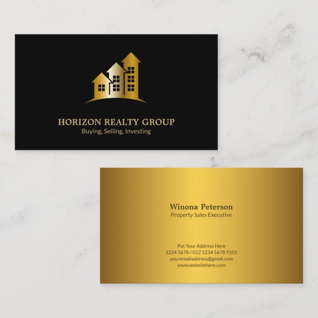 Cartão De Visita Casas de Seta para Cima do Imobiliário Douradas (Frente/Verso)