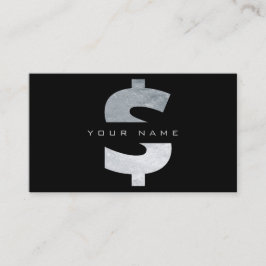 Cartão De Visita $ Cash Dólar Mark Silver Luxury Vip Preto