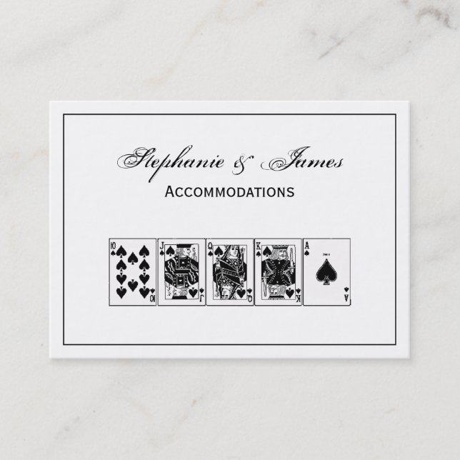 Cartão De Visita Casino Night Poker Royal Hetero Flush Spades (Frente)