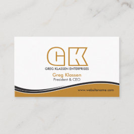 Cartão De Visita Castanho Dourado profissional moderno