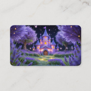 Cartão De Visita Castelo de Fadas do Bosque de Lavanda Oculto Marca