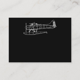 Cartão De Visita castor em avião marítimo flutuando na frente e atr