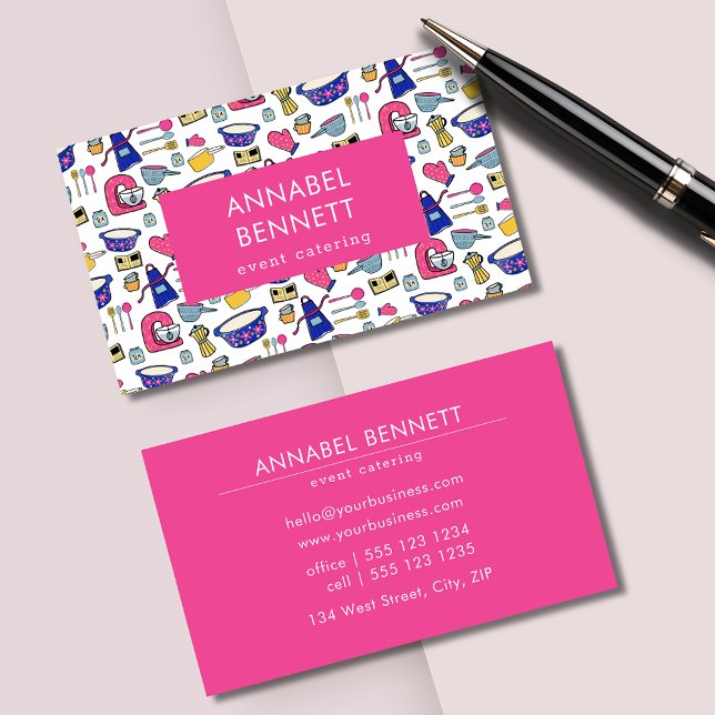Cartão De Visita Catering Café Restaurante Cozinha (Professional catering business card.  Suit cake bakers, cafes, restaurants and any food business.)