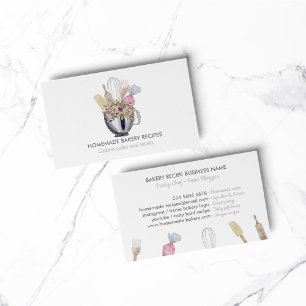 Cartão De Visita Catering Chef Aquarela Utensls Bakery