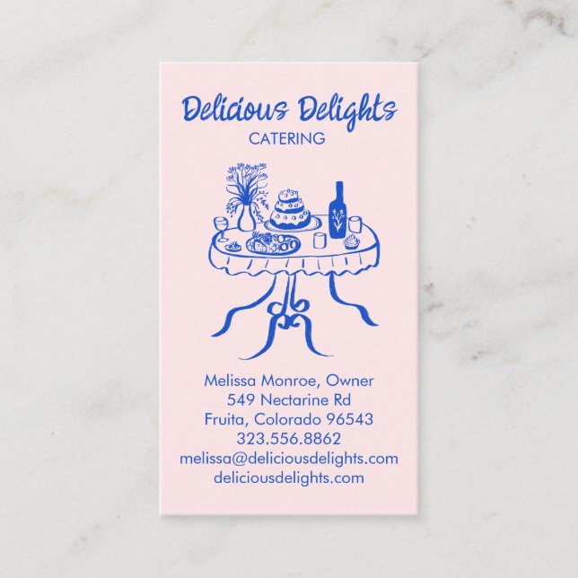 Cartão De Visita Catering Chef Planejamento de Comida Prep PERSONAL (Frente)