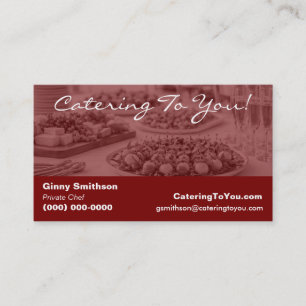 Cartão De Visita Catering Elegante   Serviço de Alimentação e Chef 