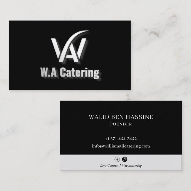 Cartão De Visita Catering - Logotipo profissional do restaurante -  (Frente/Verso)