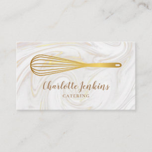 Cartão De Visita Catering Patisserie Batedeira de Ouro Redemoinhos