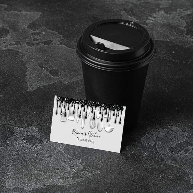 Cartão De Visita Catering Personal Chef Restaurant Black Drives Cin (Criador carregado)