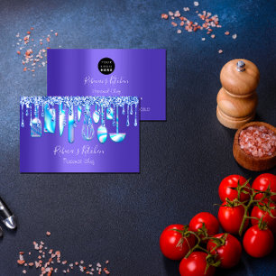 Cartão De Visita Catering Personal Chef Restaurant Drip BlueKitchen
