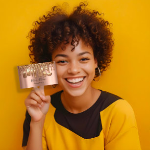 Cartão De Visita Catering Personal Chef Restaurant DriRosa Dourado