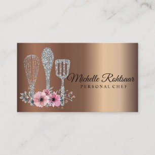 Cartão De Visita Catering Personal Chef Restaurant Drives Bronze