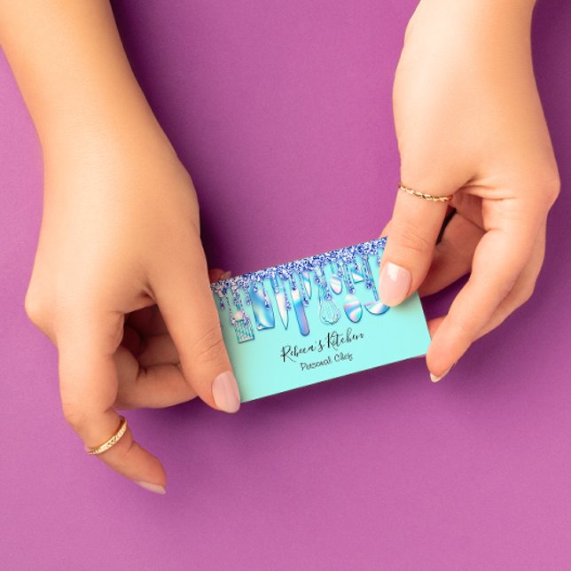 Cartão De Visita Catering Personal Chef Restaurant Glitter (Criador carregado)