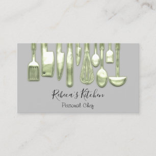 Cartão De Visita Catering Personal Chef Restaurante Cinzas Verdes