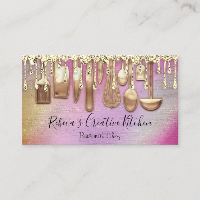 Cartão De Visita Catering Personal Chef Restaurante códigos QR (Frente)