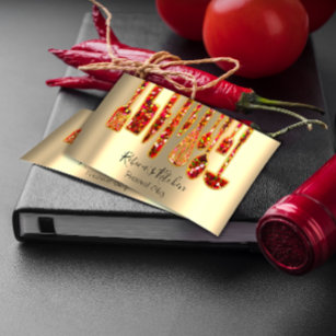 Cartão De Visita Catering Personal Chef Restaurante Dourado Vermelh