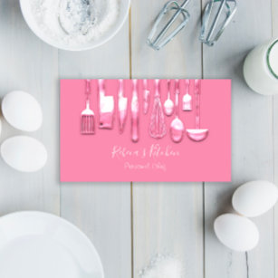 Cartão De Visita Catering Personal Chef Restaurante Rosa rosa