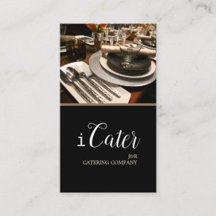 Cartão De Visita Catering Service, Comida, Planejador de Partido