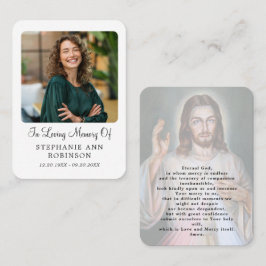 Cartão De Visita Catholic Divine Mercy Jesus Funeral Prayer Card