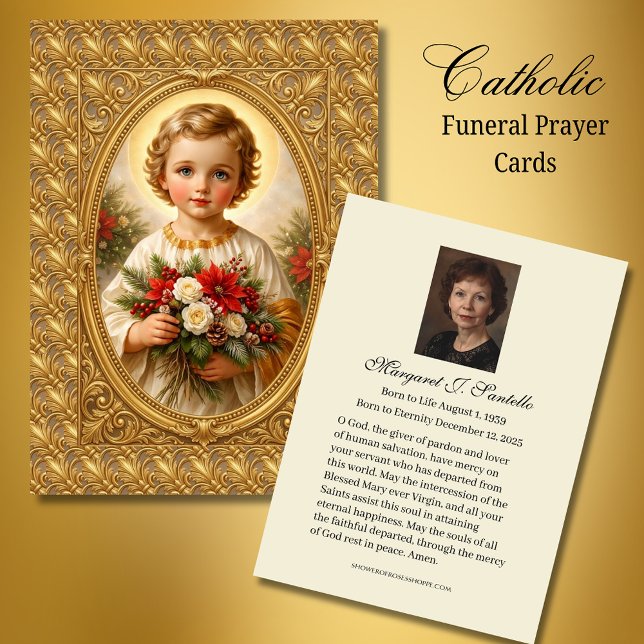 Cartão De Visita Catholic Memorial Prayer Christmas Jesus  (Criador carregado)