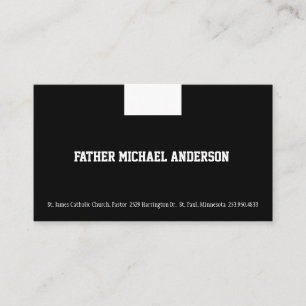 Cartão De Visita Católico Padre Negro Colarinho Religioso Busi