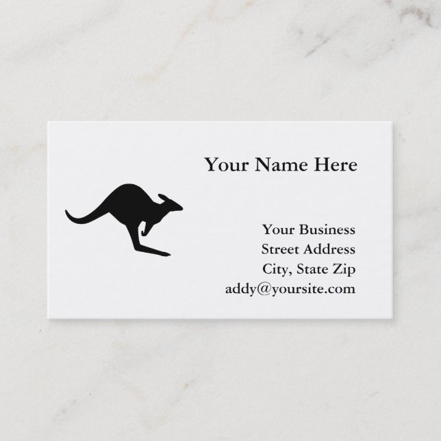 Cartão De Visita Caution Kangaroo (Frente)