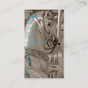 Cartão De Visita Cavalo de Feliz-volta na Sepia