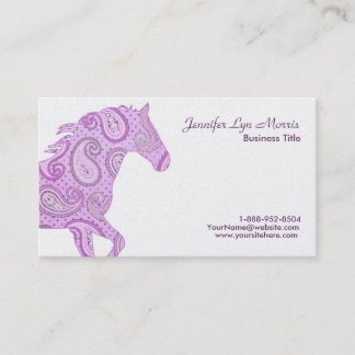 Cartão De Visita Cavalo de Paisley Roxo
