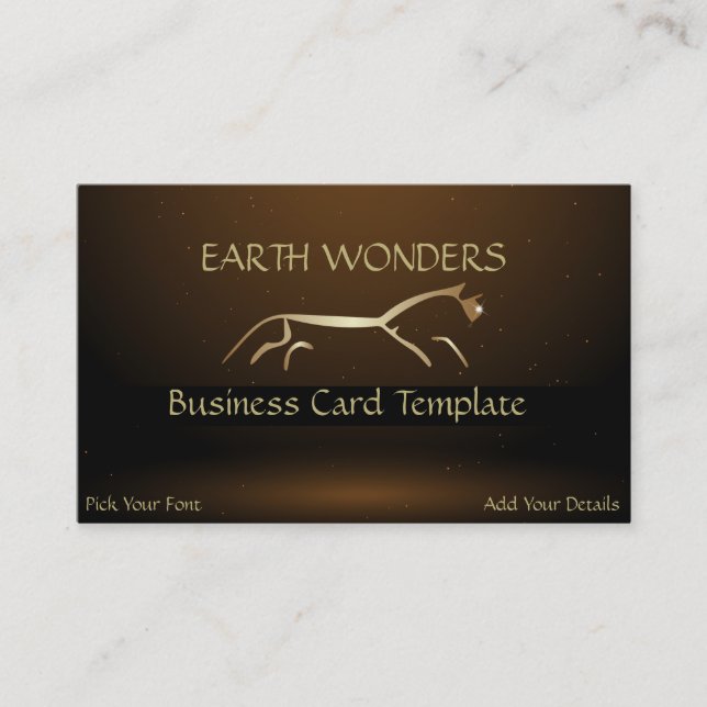 Cartão De Visita Cavalo Dourado de Geoglifos Dourados do Cavalo Bra (Frente)