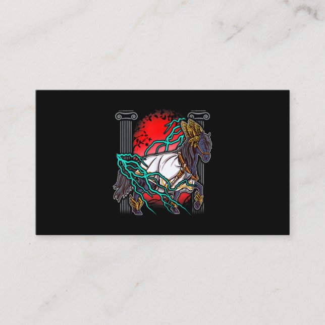Cartão De Visita Cavalo Mitos Gregos Zeus Deuses Antigos Equine Lig (Frente)